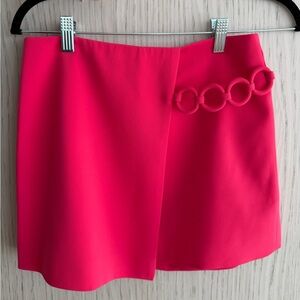 Alexis Hot Pink Mini Skirt with Circular Chain Detail
